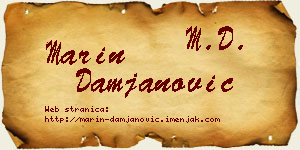 Marin Damjanović vizit kartica